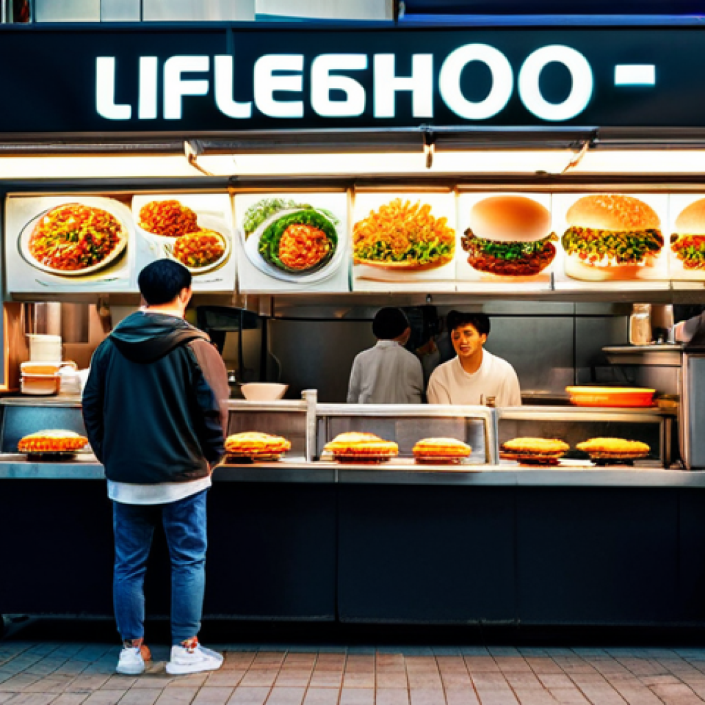 한식의 글로벌 스타트업 - Fusion Food Stall**

"A bustling Korean street food stall, serving kimchi fries and bulgogi burgers,...