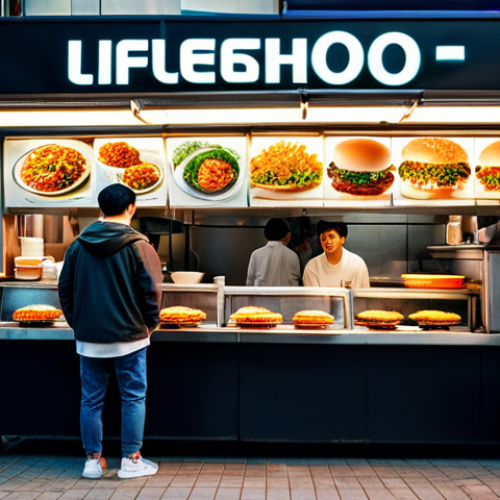Home 5 한식의 글로벌 스타트업 - Fusion Food Stall**
"A bustling Korean street food stall, serving kimchi fries and bulgogi burgers,...