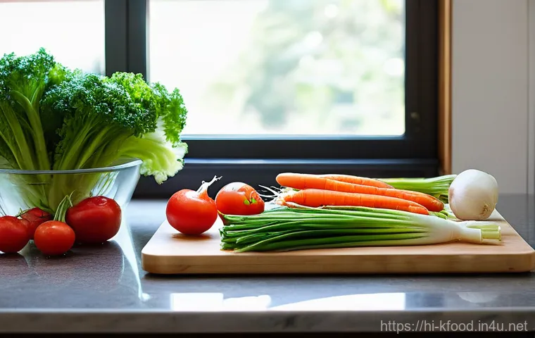 한식 도마 및 조리도구 추천 - **Prompt 1: Dynamic Korean Culinary Preparation**
A bright and modern Korean kitchen filled with...